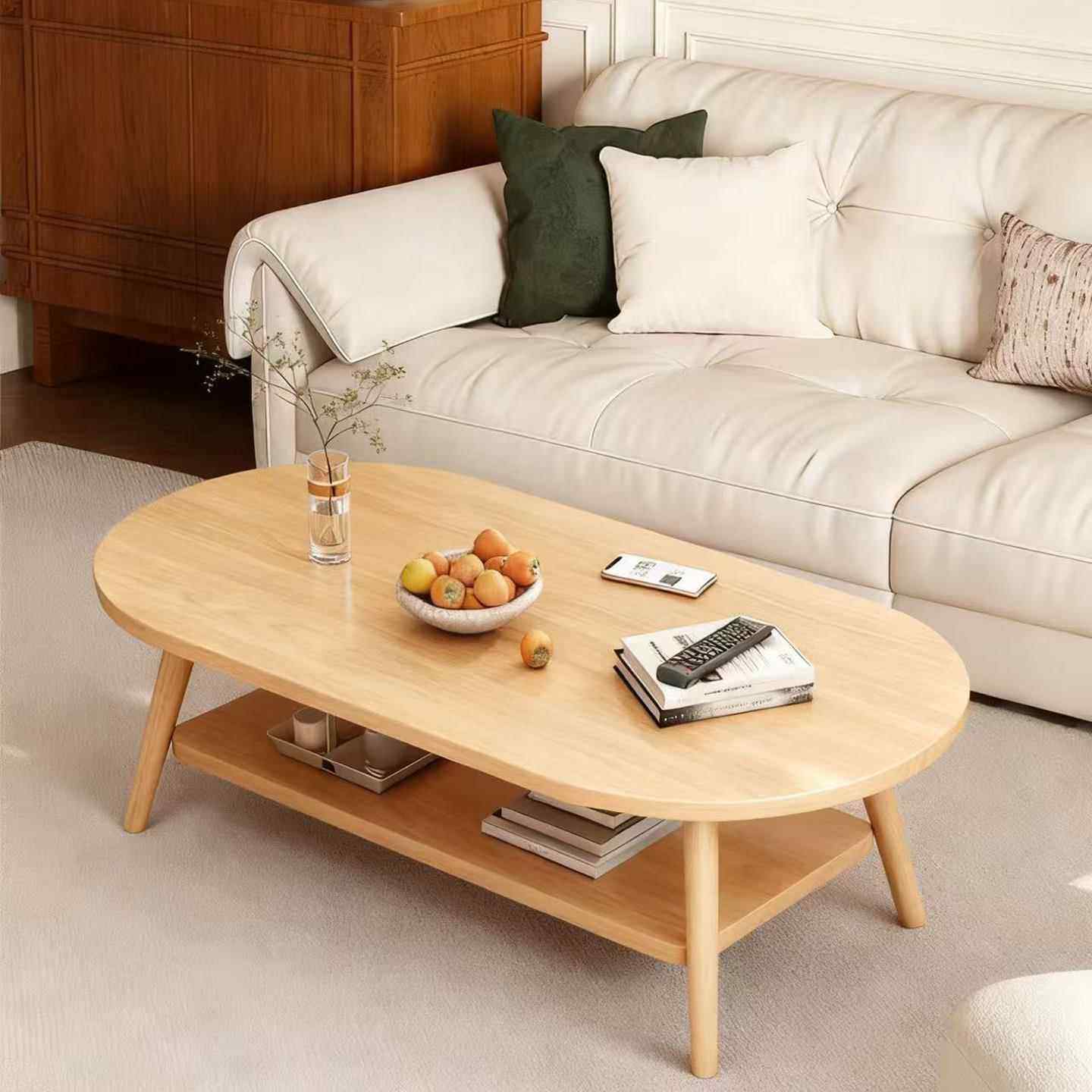 茶几现代简约网红实木腿茶桌客厅家用小户型奶油风茶台简易小桌子,淘宝优惠券,粉丝福利购,淘宝优惠卷