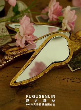 复古森林镜面蜻蜓燕子壁挂家居墙面装饰文艺轻奢照片墙拍摄道具