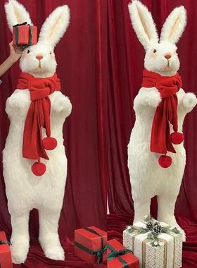 仿真兔子模型巨型站立大兔子摆件工具兔元宝兔照相道具人偶兔子