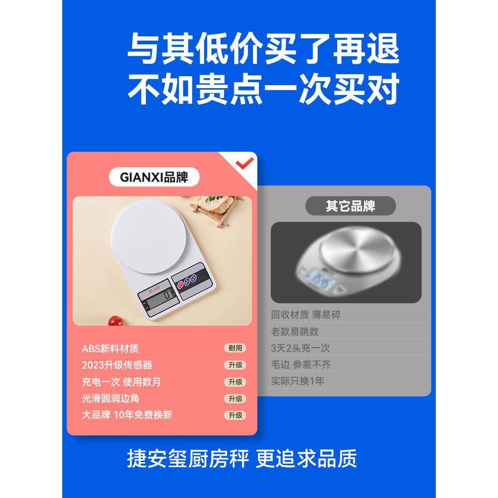 电子秤克称电子称高精度厨房秤烘焙小型精准家用中药食物秤小称度,淘宝优惠券,粉丝福利购,淘宝优惠卷