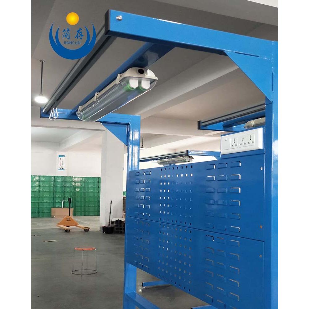 Non-standard custom square hole louvered hole board operating table aluminum profile slide rail double tube lamp single-sided material organizing rack