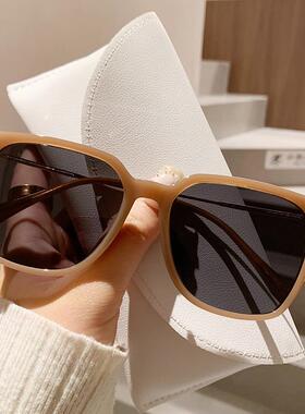 韩版覆古太阳眼镜女大脸显瘦高级感抗UV偏光太阳镜眼开 车旅游专