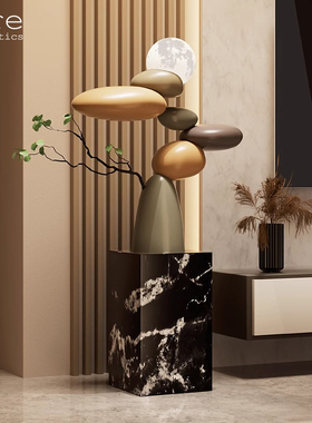 Z6Q石来运转大型落地灯摆件客厅电视柜沙发旁家居装饰高级感乔迁