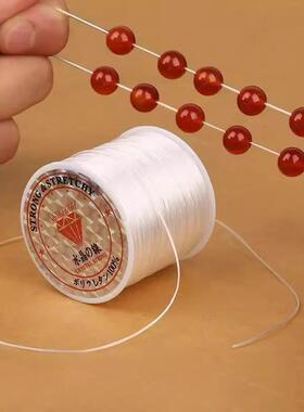 Elastic string for threading beads, flat wire for beading, a