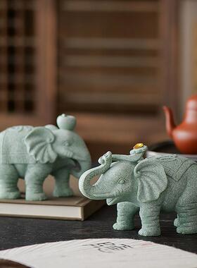 直销新款知北青砂石茶宠摆件精品平安如意象桌面客厅鱼缸造景招财