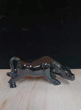 高档陶瓷水摆牛件唐三彩生肖工艺牛品家具装饰风客厅办公室玄关水