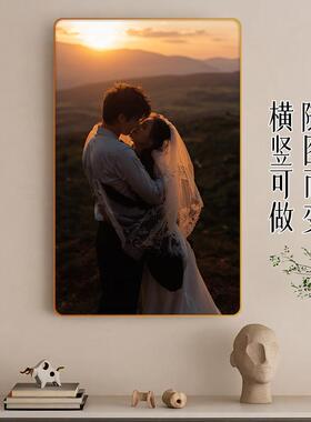 定制婚纱照挂墙洗照片做成相框床头结婚照精修水晶冲印放大挂画