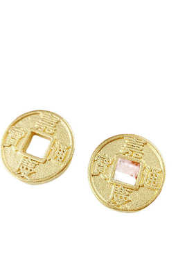 隔挂diy车手链招财进宝沙金珠饰钱 脚正宗链钱串珠五帝配饰五帝