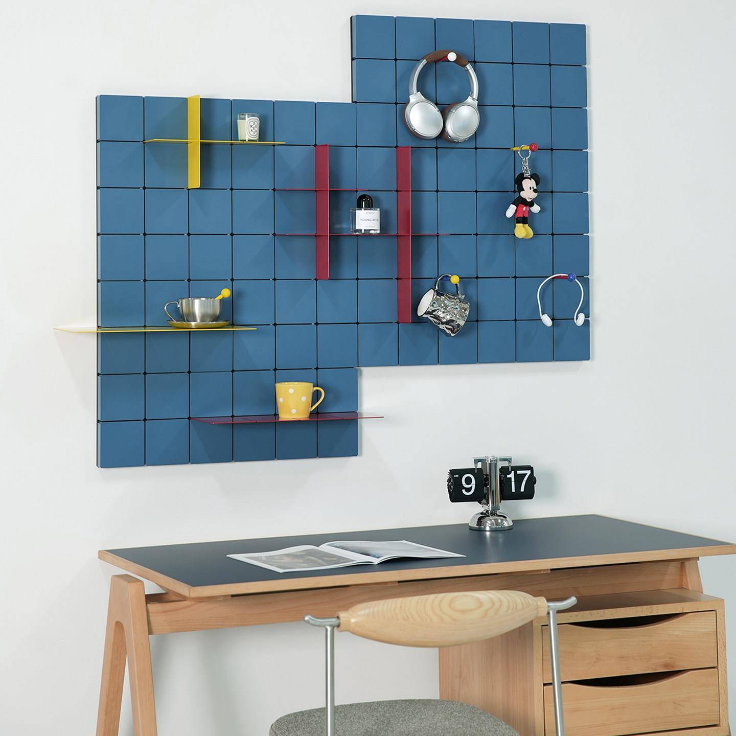 Less is more KUR!O storage rack wall colored perforated board designer home wall module storage rack