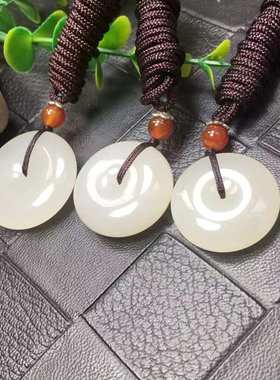 批发 和田玉 白玉平安扣吊坠挂件 男女款