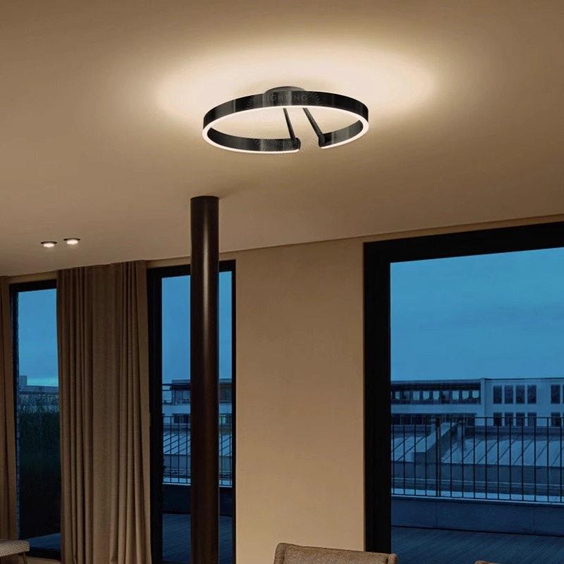 Light luxury minimalist ultra-thin creative German ring round LED ceiling lamp living room bedroom study room decoration C character