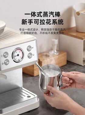发多功能磨豆咖啡机一键萃取家用公室半自动研磨打奶泡一体机