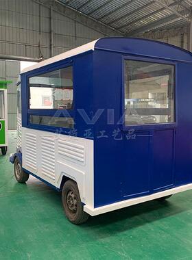 街景雪铁龙移动餐车美食街装饰美陈造型流动咖啡冰淇淋奶茶售货车