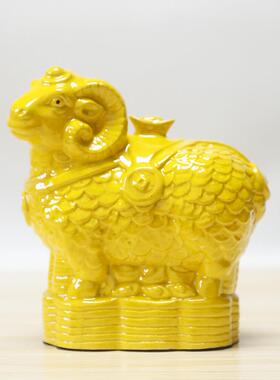 唐三彩陶瓷羊摆件风水羊生肖羊家居客厅玄关办公室摆设装饰品