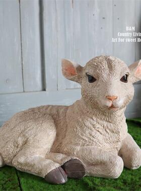 百亩户外园林装饰庭院模拟动物小羊羊点缀公园田园园林树脂造景