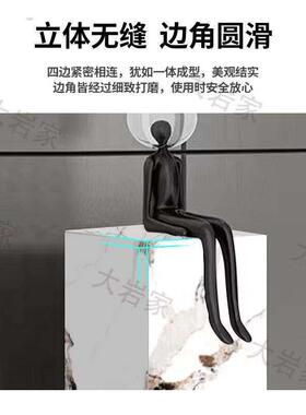 客厅轻奢摆件迁乔新居落地装饰玄关展示台大理石方柱墩子岩板底座