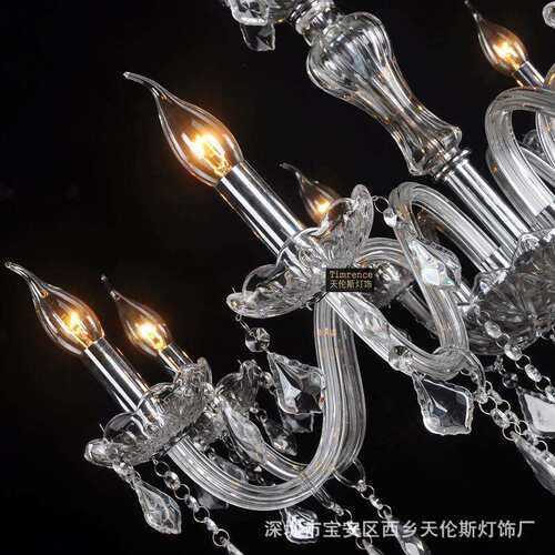 水晶吊灯走廊卧室欧式餐厅灯具三头客厅玻璃蜡烛灯LED - 图1