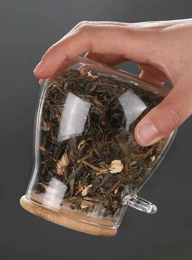 家用大容量玻杂璃密封罐带勺厨房五1111谷纳粮收储物瓶茶花茶叶展