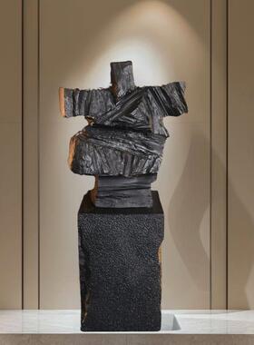 客厅装饰摆设抽象人物落地雕塑诡异摆件轻奢风高档摆台大理石底座