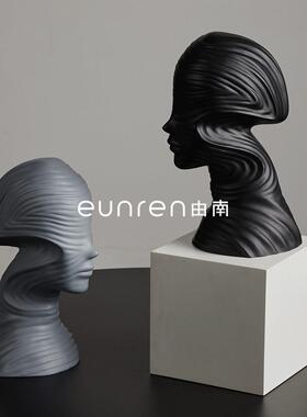 新ROD简约摆饰装电视柜摆件家品居玄关人物工艺装饰品人头抽象创