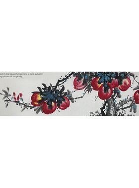 手绘四尺对开138*34厘米国画事事如意大吉大利客厅卧室书房挂画