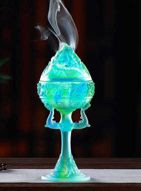 琉璃高脚博山炉盘香香篆散香器摆件客厅办公桌面前台摆放熏香炉