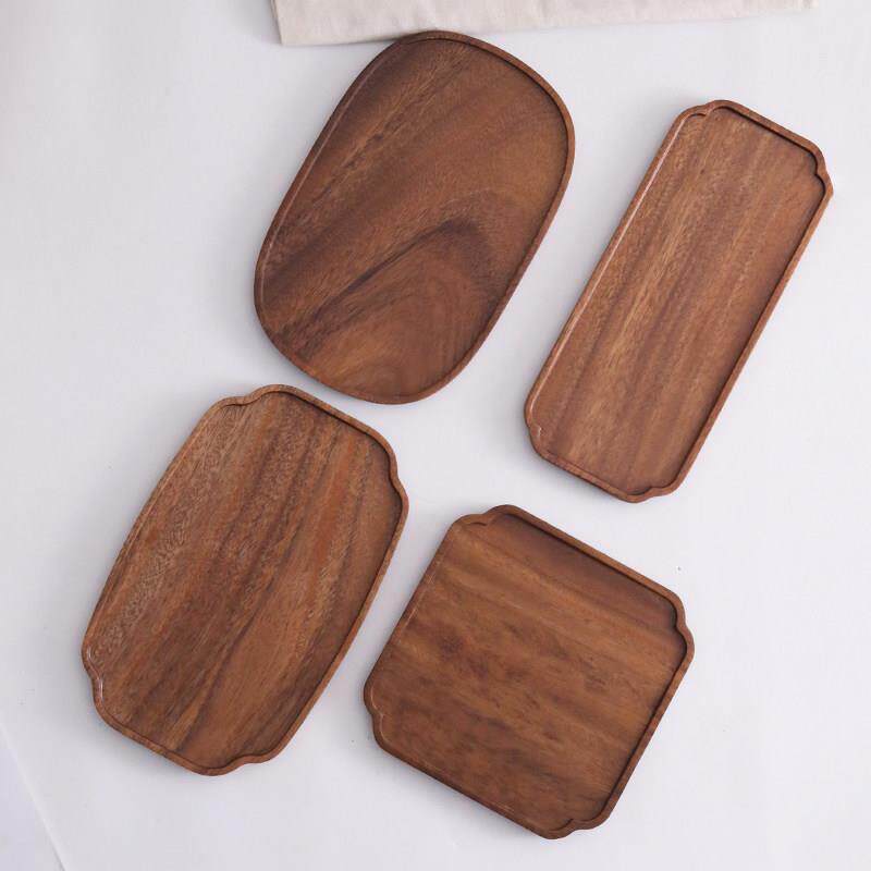 High-end tea cup tray suitable for placing tea cups. Walnut wooden tray. Small tea tray. Tea set. Tea cup storage tray.
