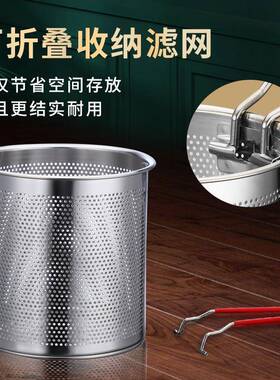 304不锈钢油炸锅家用多功能小锅 厨房省油迷你小炸锅带滤网油蓝