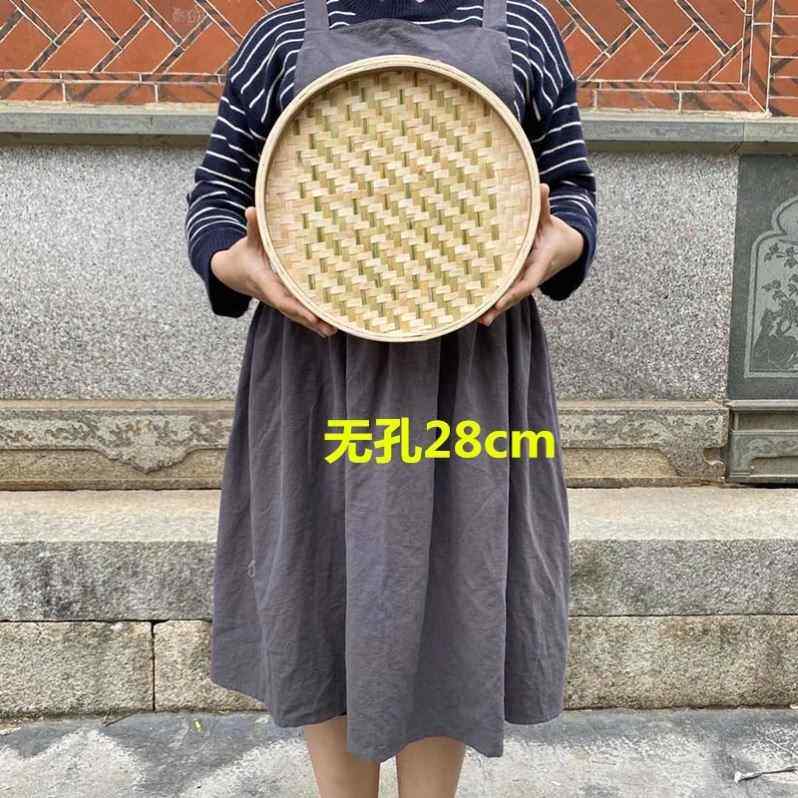 筛子茶叶手工编织干货手工晾晒加厚编簸箕竹养蚕晒曝晒桑叶沥水架 - 图3