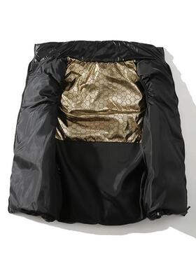 M 36996 Men's Black Gold Padded Vest 黑金马甲