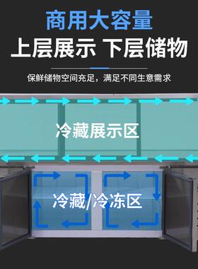 熟食展示柜双温商用鸭脖凉菜卤肉保鲜柜冷藏柜弧形玻璃超市冷冻柜