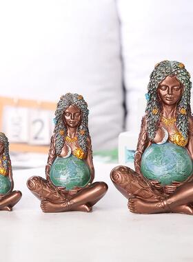 跨境热卖母亲节地球母亲雕像树脂工艺品盖亚艺术女神塑像大地之母