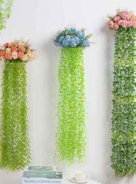 彷真绿色植物挂墙花篮装饰品背景墙面装饰花客厅挂花墙壁挂件创意
