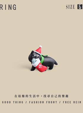 温馨守候圣诞节猫咪之家装饰小摆件桌面工位装饰品送好友圣诞礼物