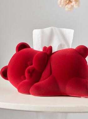 日本进口可爱卡通简约时尚风陶瓷纸巾盒现代风客厅北欧风卧室床头