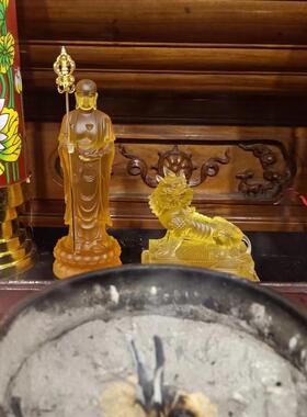 琉璃地藏王菩萨佛像居家供奉佛堂寺庙摆件客厅家用佛具谛听地藏像