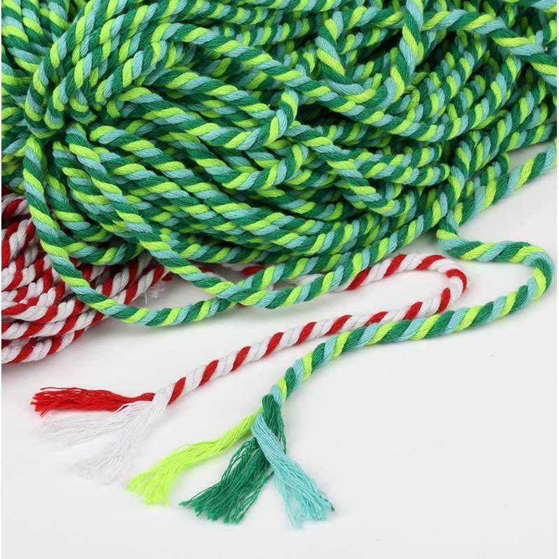贴标包装5mm粗彩色三股三色棉绳 5毫米编织3股棉绳子,淘宝优惠券,粉丝福利购,淘宝优惠卷