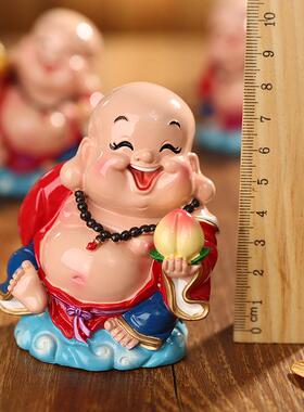 招财笑佛像大肚弥勒佛家用客厅五福临门摆件汽车车内保平安装饰品