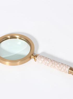 梵茜创意现代马毛装饰古铜色放大镜家居样板房装饰摆件办公室摆设