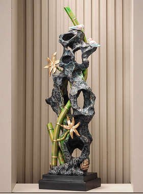 时来运转节节高大摆件新中式玄关造景屏风电视柜装饰乔迁开业送礼