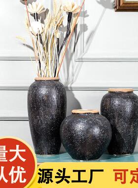 景德镇中式陶瓷大花瓶客厅办公室桌面落地双用中式摆件工艺品