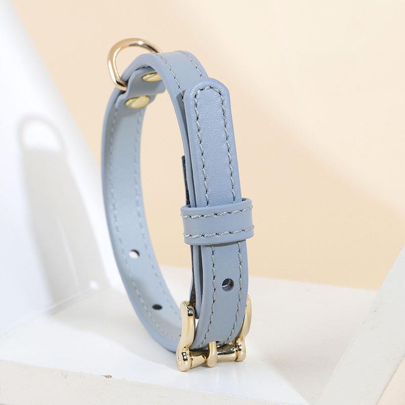 Pet dog collar leather puppy cat special French Dou Teddy small and medium-sized dog collar cute cat collar