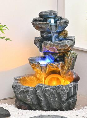 室内假山流水景观摆件循环水系水景喷泉阳台庭院山水落地水池造景