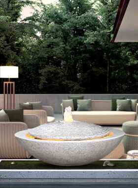 喷泉水景小品流水花园庭院简约现代创意水钵别墅落地装饰摆饰桌面