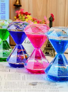 热卖创意动感大钻石油滴油漏沙漏液体计时器儿童家居摆件装饰礼品