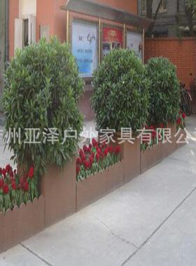 厂家直供园林实木花箱户外道路园林绿化工程碳化仿古木质花箱