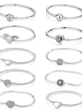 Original 925 Sterling Silver Bracelets Bangles Crystal Ball