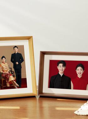 结婚照相框登记照摆台海马体6寸7洗照片定制婚纱照证件照8寸摆件