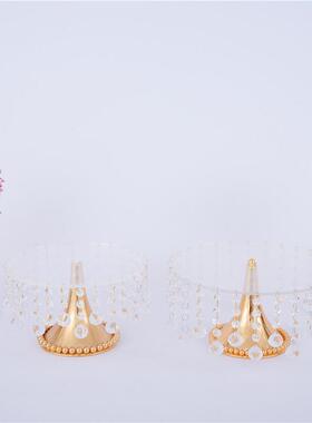 亚克力蛋糕架酒店双层下午茶架甜品台梳妆台收纳置物架水果盘婚庆