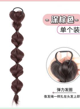 红灯笼泡泡假发辫子女孩挑染发饰